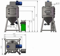 Geavanceerde voedselveilige lintmengermachine met motor en tandwielkast voor chemicaliën en voedselverwerking