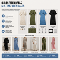 Robe plissée sur mesure, mode féminine, fabricant OEM, fournisseur de vêtements à marque privée pour les marques de boutiques, production en petites séries