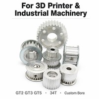 Poulie de distribution en aluminium 34T usinée CNC OEM ODM GT2 GT3 GT5 pour imprimante 3D et machines industrielles