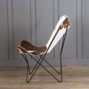 Chaise papillon en cuir cuir de vache, cheveux sur cuir, chaise papillon de salon, cadeau pour lui, cadeau pour son Couple - Product Image 4