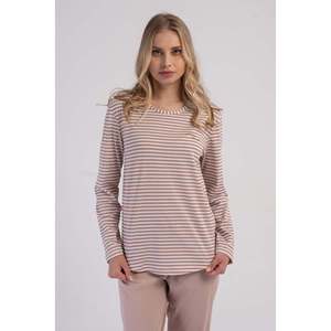 KADIN P.SUPREM O YAKA UZUN KOL ETEGI OVAL PIJAMA TAKIM - สีเบจ - สีเบจ - Product Image 3