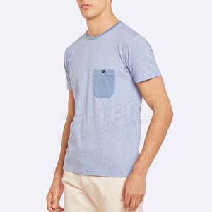 T-shirt à garniture contrastée en coton grande taille de bonne qualité T-shirt à garniture contrastée quantité minimale de commande bas Nouveau design - Product Image 2