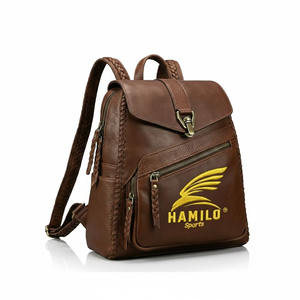 Sac à dos pour ordinateur portable en cuir PU imperméable de haute qualité à prix avantageux, vente en gros d'usine, logo personnalisé, sac à dos d'affaires, sac à dos d'école - Product Image 1