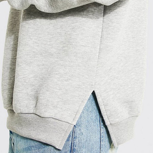 เสื้อฮู้ดดี้ผ้าคอตตอนหนานุ่มแบบไม่มีเชือกผูก ทรงสตรีทแวร์ สำหรับผู้ชายและผู้หญิง  แบบเรียบง่าย มีรอยผ่าข้าง  ขายส่ง - Product Image 3