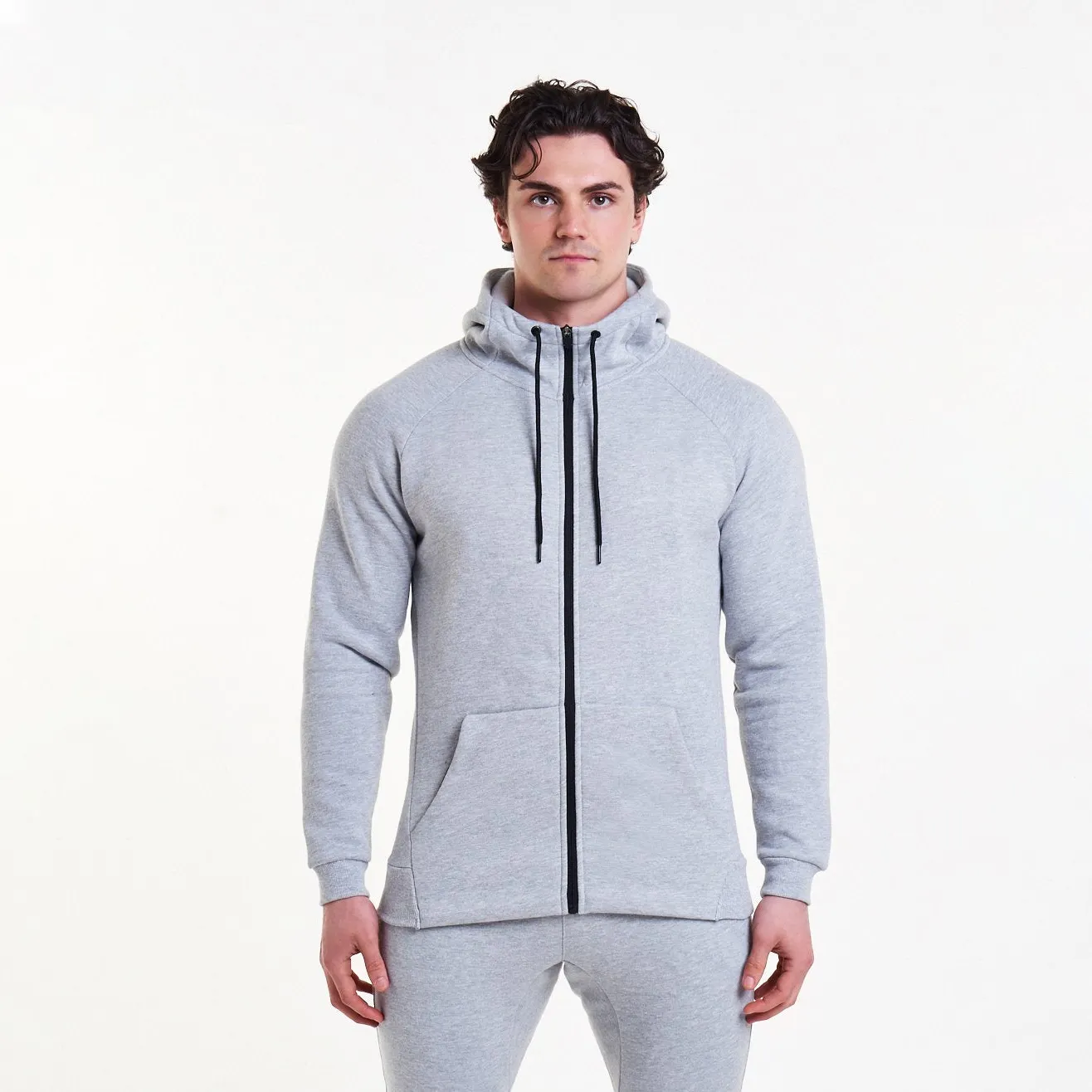 2022 OEM Cotton Polyester Blended Casual Sweatshirt Full Zip Up Sportswear Men's Zipper Hoodie