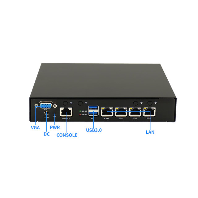 Firewall & Vpn J1900 with 4Port Mini Pc Firewall Pfsense Mikrotik J1900 Support 4G Quad Core DC12V Mini Pc Firewall Hardware