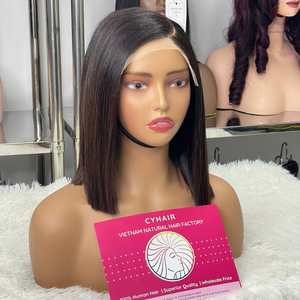 Peluca virgen de Bob corto frontal de tamaño de gorra pequeña, pelucas de Bob vietnamita, cabello humano de alta calidad - Product Image 3