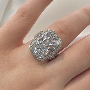 Mehrajudin Gems 925 Sterling <b>Silver</b> Luxury Rectangle Princess Cut Gemstone <b>Ring</b> Classic Style Channel <b>Set</b> Third Party Certified - Product Image 5