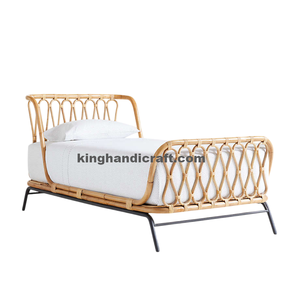 Cama de ratán natural para niños-Marco de cama para niños pequeños hecho a mano para habitación de niños Montessori con diseño ecológico y seguridad - Product Image 1