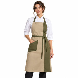 <b>Women</b> Chef <b>Apron</b> Custom Cooking <b>Apron</b> Cotton Fabric Durable Construction Adjustable Waist Strap Functional Pockets <b>Kitchen</b> Work - Product Image 1