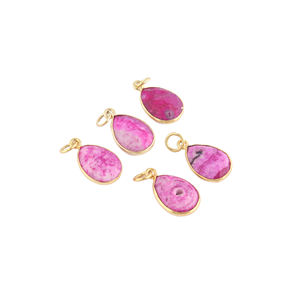 Conector de bisel hecho a mano, Conector de cuarzo solar púrpura delicado natural, Latón chapado en oro, componentes de diseñador DIY, hallazgos - Product Image 4