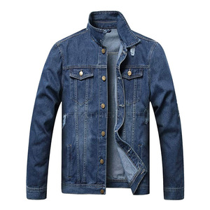 Chaqueta vaquera lisa de invierno de algodón elástico Regular para hombre hecha a medida 100% algodón estilo callejero de talla grande de secado rápido transpirable - Product Image 2