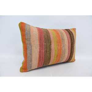 Coussin en laine patchwork Kilim multicolore 16x24 pouces Coussin décoratif Luxe Vintage Fluffy Leaves Pattern Portable Bedding - Product Image 3