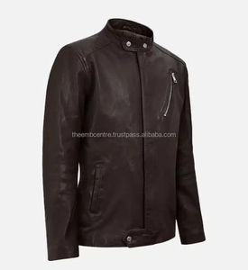 Veste de mode en cuir véritable à fermeture éclair personnalisée pour hommes de bonne qualité à des tarifs de gros Veste en cuir de couleur personnalisée pour hommes - Product Image 2