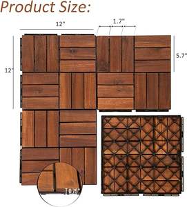 Azulejos de cubierta de madera de teca de Acacia entrelazados superventas, suelos multiusos de diseño moderno para uso exterior - Product Image 3
