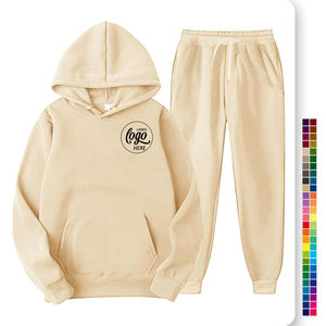 Survêtements évasés 100% coton imprimés de logo personnalisé ensembles 2 pièces nouvelle mode pour hommes avec pantalons évasés et sweats à capuche pour l'hiver - Product Image 1