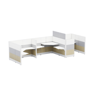 OMNI – Panneaux de séparation de bureau autoportants au design moderne pour postes de travail assis-debout compacts, solutions d'intimité