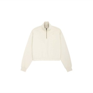 Cozy and Stylish Women's <b>Neutral</b> Half-Zip Pullover with Funnel Neck Zipper Sweatshirt for Casual Layering Funnel Collar Hoodie - Product Image 1