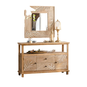 Armoire en bois durable à 4 niveaux avec paniers tissés à la main pour l'organisation du salon et de la maison - Product Image 1