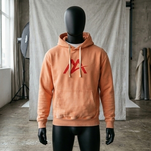 Sudadera con Capucha Gráfica Color Durazno Naranja para Hombre, de Forro Polar, Estilo Urbano, Moda Casual, Top con Capucha, Venta al por Mayor Personalizada OEM ODM - Product Image 1