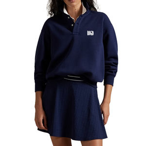 Pull décontracté en coton mélangé pour femmes de qualité supérieure à manches longues avec décoration de broderie sur le devant Personnalisable été printemps automne - Product Image 1