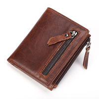 Dompet kulit pria, dompet multifungsi kulit hitam dan coklat minimalis
