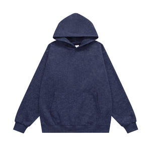 Vente en gros de sweat à capuche teint Patik 350 GSM personnalisation de la lumière impression personnalisée logo brodé Collection d'hiver avec gris marine - Product Image 3