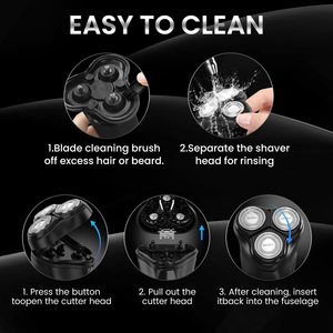 Afeitadora Eléctrica Rotativa USB Recargable para Hombre, Carga Rápida, Cabezal Flotante, Recortadora Extraíble, IPX7, Mini Afeitadora USB para Rostro - Product Image 3