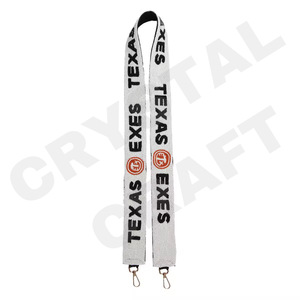 WOO White Customized White Gold Seed Bead Bag Straps 'Hook Em Horns' <b>Fashionable</b> <b>Accessory</b> Beaded Purse Strap - Product Image 4