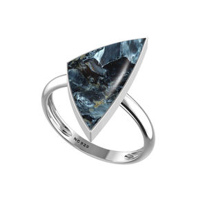 Anillo de Plata de Ley 925 con acabado alto, ajuste de bisel, mezcla de piedras preciosas de Pietersite, formas, fiesta de boda clásica, moda de moda - Product Image 4