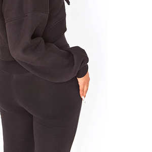 เสื้อฮู้ดผู้หญิงลำลองคุณภาพสูงสำหรับฤดูหนาว ลดราคาพิเศษ ผ้าฝ้ายฟลีซ ปักโลโก้ด้านหน้า - Product Image 4