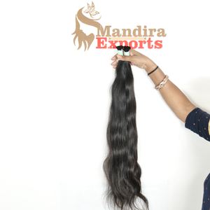 Venta al por mayor 100% Virgen India Onda de agua ondulada a granel Sin trama Cutícula alineada Extensiones de cabello humano - Product Image 3