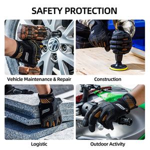 Performance Safety <b>Gloves</b> Multi-Purpose Use Touchscreen Anti-slip Anti-vibration Heavy-Duty Cow Split Leather Anti-Static - Product Image 6