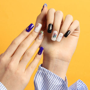 Multi-Size 3D Embossed Unique Design Korea <b>Nail</b> Stickers OEM ODM Metal <b>Painting</b> Gold Silver Foil Triangle Rainbow Colors #45884 - Product Image 2