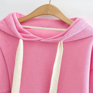 Sudadera con capucha recortada para mujer de nuevo diseño de alta calidad, sudadera recortada de secado rápido transpirable de algodón Original, sudadera recortada con corte lateral liso - Product Image 6