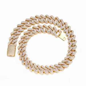 Nouveau Design mode 925 Sterling Silver Round Cut Leb Grown Diamond Iced Cuban Link Colliers Cadeau de mariage pour hommes - Product Image 1