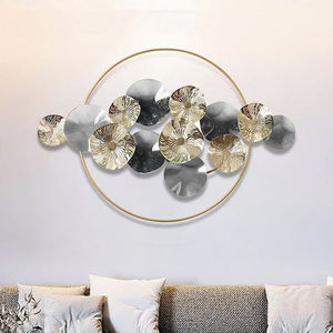 Plaques de sculpture d'art mural en fer rond bords inégaux cuivre en relief accents muraux de noël faits à la main décoration salon - Product Image 2