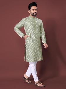 Moderne Feestelijke Heren Zijden Katoenen <span class=keywords><strong>Kurta</strong></span> <span class=keywords><strong>Pyjama</strong></span> Mode-Stijl Voor Bruiloften En Traditionele Gelegenheden Elegant Voor Feesten