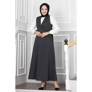 Basak Double Vest Hijab Ensemble Noir - Product Image 2