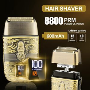 Tondeuse à barbe sans fil professionnelle, ensemble de toilettage pour hommes, rasoir électrique à lame en T avec source d'alimentation par batterie - Product Image 6