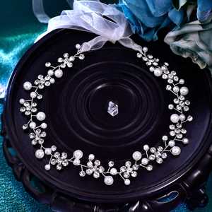 Bridella BHP730-S Silvery Fine <b>Jewelry</b> <b>Set</b> with Rhinestone & Pearl Tiara Comfortable Secure Fit for Weddings <b>Proms</b> Formal Events - Product Image 6