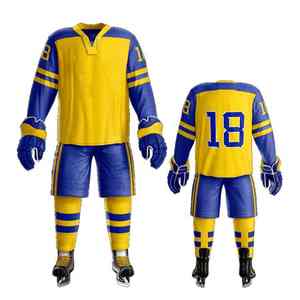 Conjunto de uniforme de hockey sobre hielo personalizado con tela de textura suave y fuerte construcción reforzada. - Product Image 2