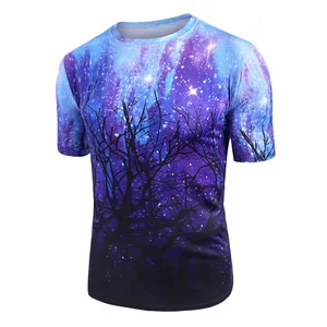 100% polyester material Customized Logo Sublimation Printing Round Neck Short Sleeves Men T-Shirt OEM Service Customized