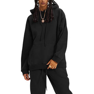 Survêtement pour femmes tendance de haute qualité en gros, à épaules tombantes, vêtements de rue, surdimensionné, survêtement en molleton épais pour femmes - Product Image 3