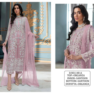 ชุดสูทซัลวาร์จากผ้าโปร่งบางของปากีสถานชุดสำหรับชนเผ่างานแต่งงานแบบดั้งเดิมชุดเสื้อผ้าบูติกแบบดั้งเดิม - Product Image 1