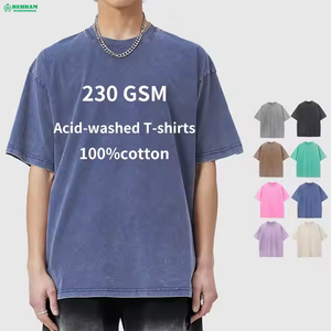 T-shirt décontracté pour homme Behram International à épaules tombantes, délavé à l'acide, séchage rapide, écologique, 230g, 100% coton, vente en gros à prix abordable - Product Image 4