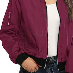 Elegante chaqueta de bombardero para mujer con cierre de cremallera y diseño personalizado para ropa de calle informal chaqueta de bombardero para mujer - Product Image 6