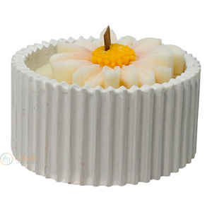 เทียนหอมถั่วเหลืองไร้ควัน กลิ่นดอกเดซี่ ทำมือ ในโถปูน  ของขวัญตกแต่งหรูหรา เป็นมิตรกับสิ่งแวดล้อม สำหรับเทศกาลตรุษจีน - Product Image 4