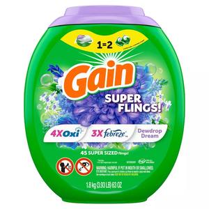 ผงซักฟอกแบบเม็ด Gain Super Flings กลิ่น Dewdrop Dream จำนวน 45 เม็ด ซักสะอาดสดชื่นอย่างไม่อาจต้านทาน - Product Image 5