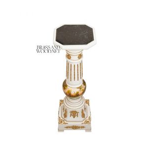 Columna Decorativa de Madera Blanca de Lujo - Product Image 1